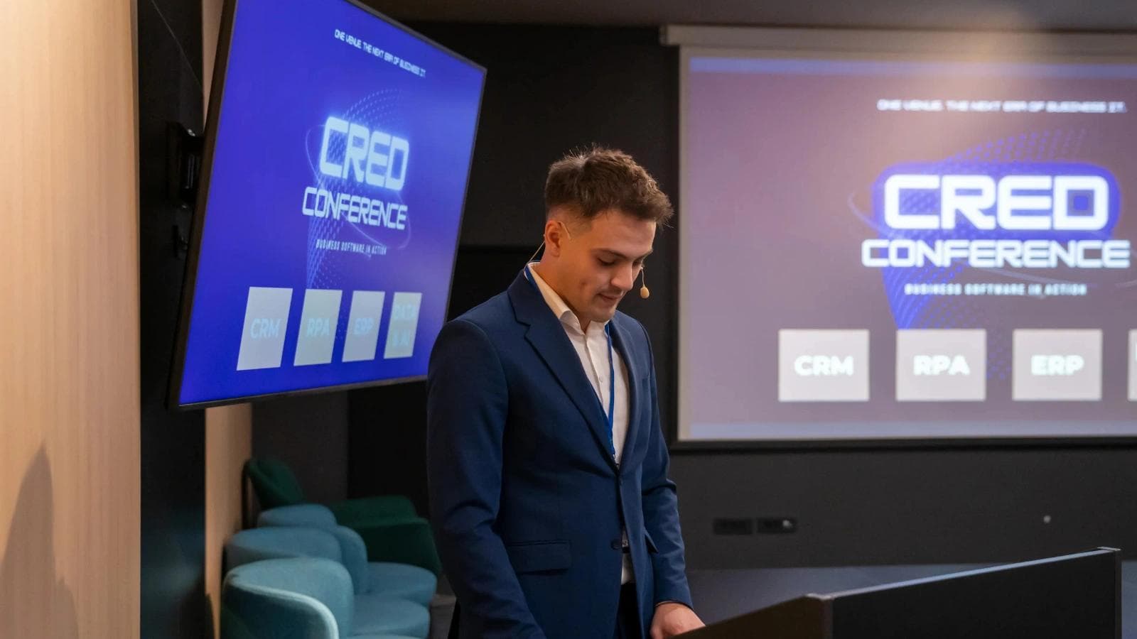 CRED conference Host Antonio Bebek.