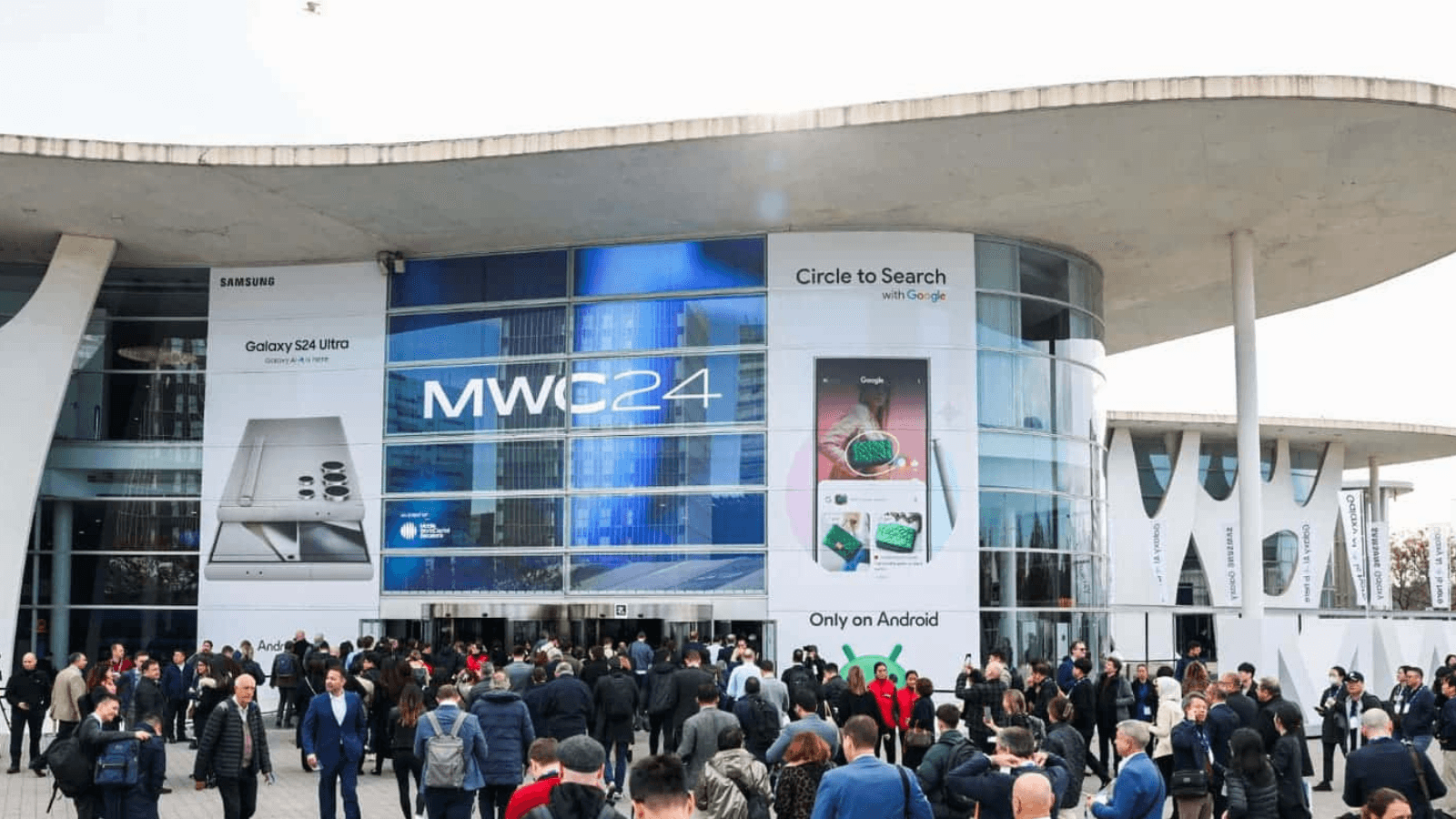 Mobile world congress building in 2024 in Barcelona.