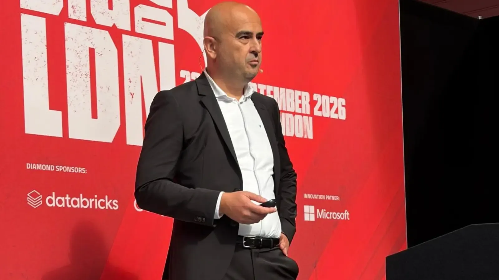 Miljenko Vuković presenting at Big data London 2026.