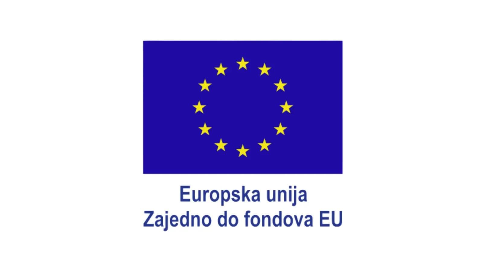 The European Union flag with text reading "Europska unija. Zajedno do fondova EU".